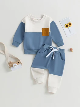 תינוקת חורף עם ברדס מעיל עם הפרווה המזויפת לקצץ התאמת מכנסיים להגדיר פעוטות בנות 2PCS תלבושות Sweatsuits