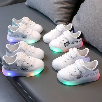 ילדים זוהר נעלי פעוט LED נעליים מזדמנים עבור בנות אופנה נוחות רכה הבלעדי ילדים בני נעלי חוצות נעלי ספורט