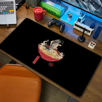 גדול בסגנון יפני משטח עכבר דגים אנימה Mousepad נעילת קצה העכבר מחצלת גומי שולחן רפידות גדול קריקטורה נודלס מקלדת מחצלות