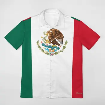 מקסיקני דגל חולצת טי מצחיק גרפי Pantdress באיכות גבוהה קצר שרוול החולצה פועל Eur גודל
