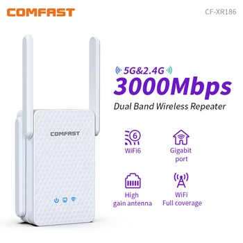 Comfast 3000Mbps WiFi 6 מהדר 2.4 G&5GHz Dual Band Wireless-Extender 802.11 ax מלא Gigabit יציאת עבור המשרד הביתי CF-XR186
