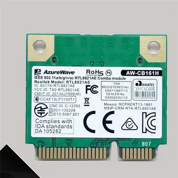 Dual Band Realtek RTL8821 AW-CB161H Wifi כרטיס Wlan Bluetooth 4.0 משולבת אלחוטית חצי Mini PCI-E מתאם 433Mbps 802.11 Ac
