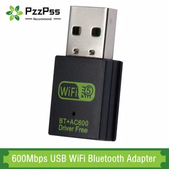 PzzPss 600Mbps USB WiFi מתאם Bluetooth Dual Band 2.4 Ghz 8Ghz אלחוטי חיצוני מקלט דונגל WiFi למחשב נייד שולחן העבודה