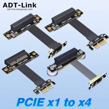 PCI-E X4 סיומת כבל מתאם Pcie X1 x1 כדי 4x תמיכה כרטיס רשת דיסק קשיח כרטיס כפולה זווית ישרה ADT