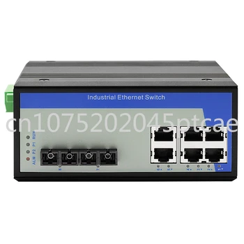 6 יציאות RJ45 תעשייתי רשת הצליח Ethernet Switch DIN-rail 2 סיבים 100M מצב יחיד SC UT-62208F-6T2SC-MNF
