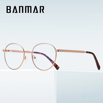 BANMAR נגד אור כחול משקפיים נשים אישיות עגולות קטנות מתכת אופטי משקפיים מסגרות ריי חסימת נשים משקפיים