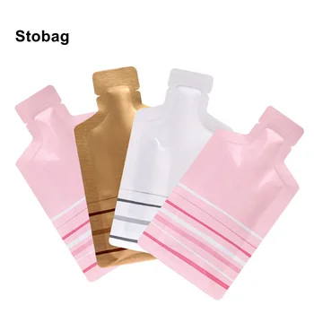 StoBag 100pcs לבן/ורוד נוזלי אריזה איטום בקבוק קטן בתיק מתנה מתוקה קוסמטיקה אחסון חד פעמיות שקיות כיס