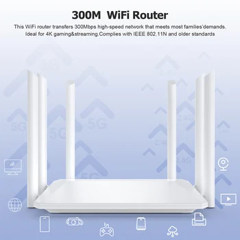 4G נתב אלחוטי 300Mbps 4G-LTE, Wifi נתב מודם RJ45 LAN WAN אנטנה חיצונית לאינטרנט אלחוטי 2.4 G & 5.8 Ghz כרטיס ה SIM-למודם
