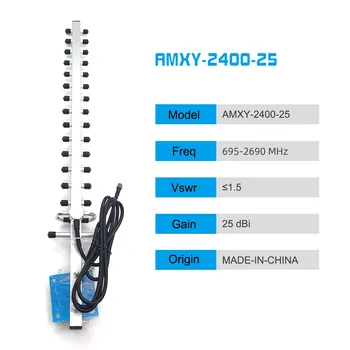 4G LTE אנטנת יאגי AMXY-2400-25 יאגי-4G-RP-SMA-F 695-2690 MHz רווח-25DBi חשמל 50W