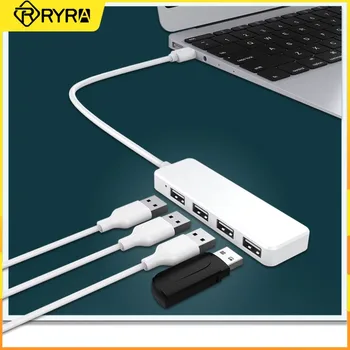 RYRA 4-Port USB 2.0 Hub תמיכה עבור Windows XP/Vista/7/8 &MAC עם תמיכה ב-USB 4 port בו זמנית לנהוג Ultra Slim נייד האב.
