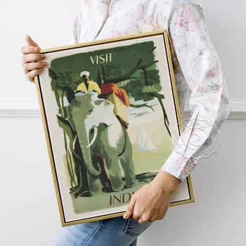 בקר הודו מסע פרסום בציר אמנות פוסטר, פיל הדפסי בד ציור, אסיה חיה תרבותית הקיר תמונה עיצוב הבית